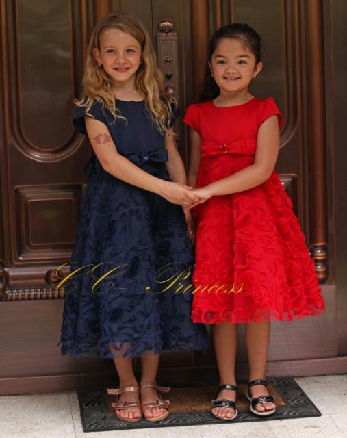 送料無料 ワンピースドレス Gd 237 B 女の子 ドレス ワンピース 発表会 結婚式 赤 レッド 紺 ネイビー Cc Princess 無条件 特別価格 Diquinsa Com Mx