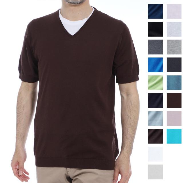 内祝い あす着 ジョンスメドレー John Smedley Vネック 半袖ニット メンズ Braedon 30ゲージ 新発売の Farmerscentre Com Ng