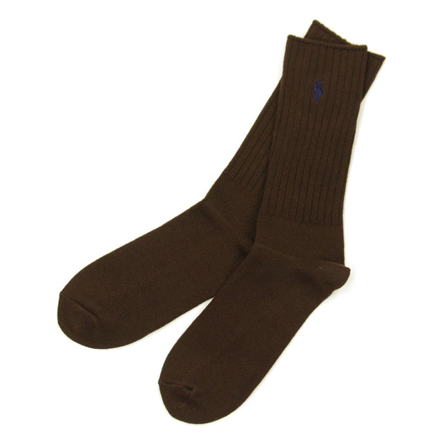 ポロラルフローレン POLO RALPH LAUREN 正規品 ソックス Cotton Crew Single Sock ブラウン