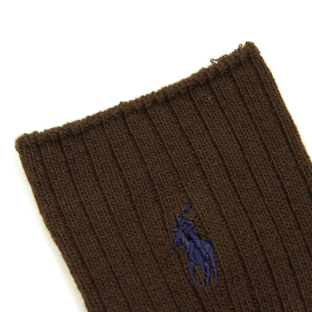ポロラルフローレン POLO RALPH LAUREN 正規品 ソックス Cotton Crew Single Sock ブラウン