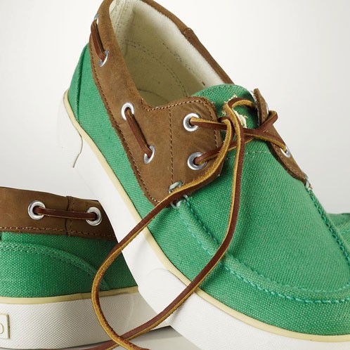 ポロラルフローレン POLO RALPH LAUREN 正規品 メンズ キャンパスデッキシューズ Rylander Canvas Boat Shoe GREEN