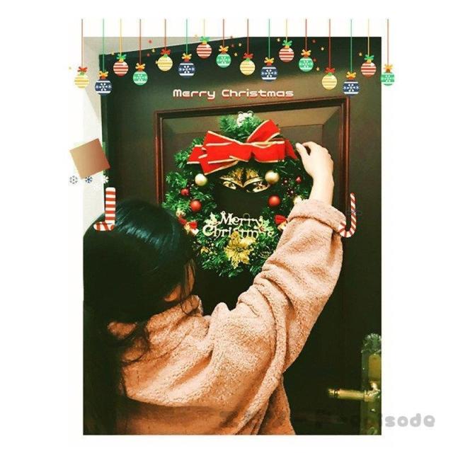 クリスマスリース 飾り付け 壁掛け飾り 玄関ドア 花 冬 手作り フラワーリース 造花 花輪 ガーデニング 雑貨 装飾 ギフトお店 30cmおしゃ おもちゃ 趣味