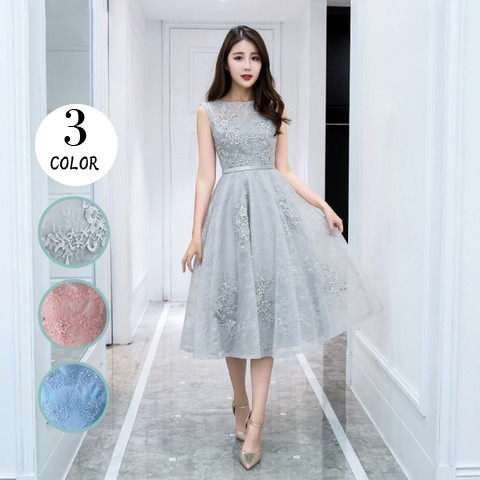 パーティードレス 結婚式 二次会 ワンピース 結婚式ドレス お呼ばれワンピース ３０代 ４０代 ミモレ丈 ピンク レース 花柄 刺繍 A0818の通販はau Wowma ワウマ ショップモール To You 商品ロットナンバー