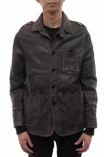 【本物新品保証】 ○ディーゼル DIESEL シープスキン 羊革 ブルゾン 裏地 ペイズリー柄 ヴィンテージ加工 メンズ 【】, スポークネット店 5e465594