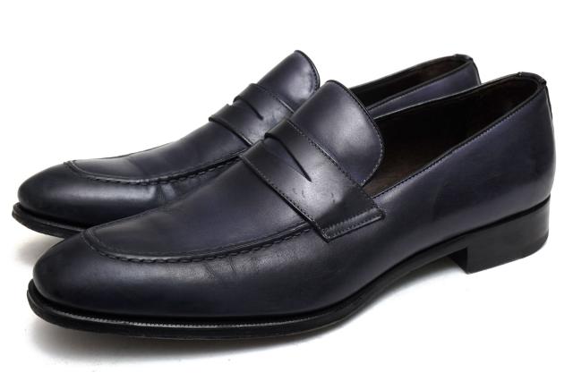 伊勢丹メンズ Isetan Men S カーフ 牛革 コインローファー 446 Vintage Dark Blu スリッポン レザーソール マッケイ製法 メンズ 中古の通販はau Pay マーケット ブランディング 商品ロットナンバー