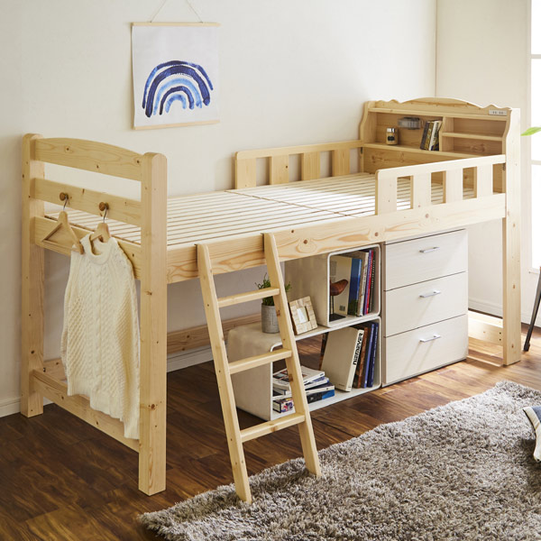 100 安心保証 ロフトベッド シングル 木製 コロ 送料無料 ベッド フレーム ロフト ロータイプ ミドル 階段 はしご シングルベッド 宮付き ベッド ランキング受賞 Sgie Ci