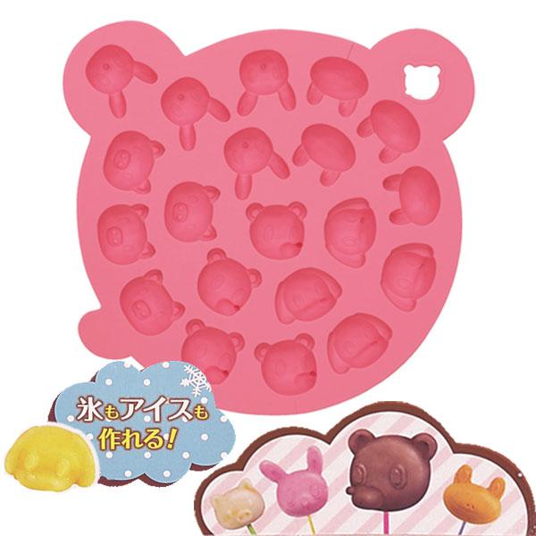 チョコレート型 チョコ アイスモールド シリコン製 アニマル ピンク お菓子作り 製菓用品 製菓道具 チョコモールド アイス