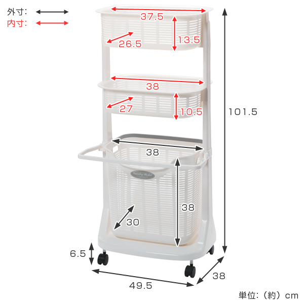 ランドリーバスケット 3段 キャスター バスマット干し付き 洗濯カゴ ランドリーボックス ランドリーラック バスケット バスマット 収の通販はau Wowma ワウマ リビングート 商品ロットナンバー