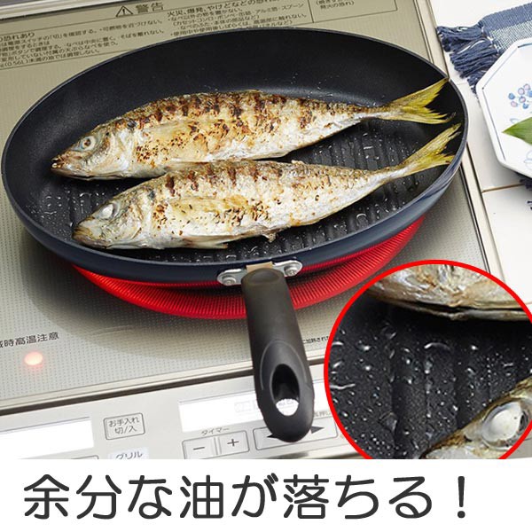 魚焼き器 フィッシュパン ヘルシーパン Ih対応 ふっ素樹脂加工 フライパン ガス火対応 調理器具 フッ素加工 底面波型 調理用品 キの通販はau Wowma ワウマ リビングート 商品ロットナンバー