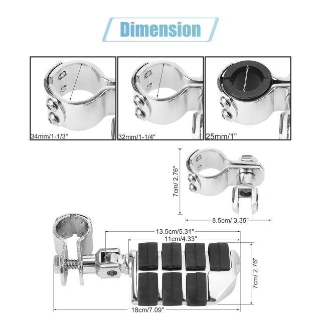 驚きの値段 F Fierce Cycle モーターサイクルフットペグ バイクハイウェイフットレスト 25mm 32mm 34mm シルバートーン 2個入り 日本産 Www Hoteldesmarquisats Com