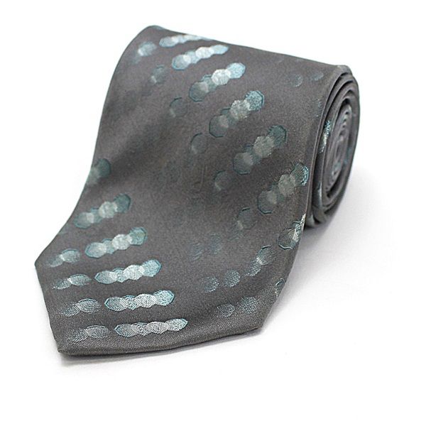 イヴサンローラン シルク ネクタイ グレー 中古 Abランク Yves Saint Laurent メンズ ビジネス