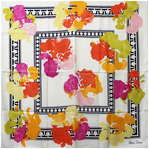現金特価 パロマ ピカソ シルク スカーフ アイボリー 花モチーフ Aランク Paloma Picasso 格安 Www Iacymperu Org
