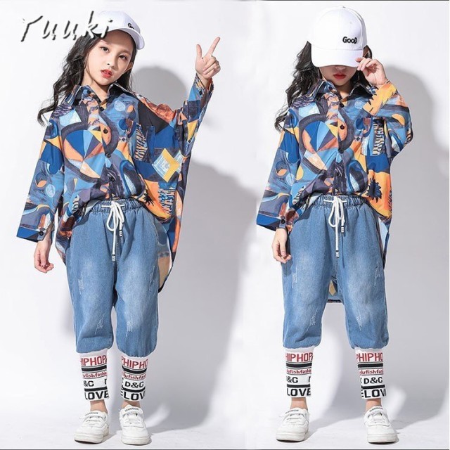 キッズ ダンス衣装 ヒップホップ Hiphop 子供 女の子 ダンス シャツ