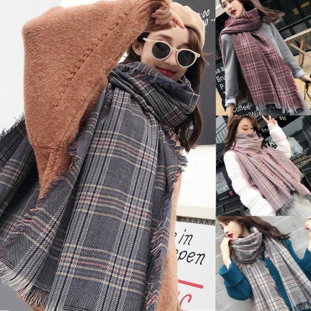 マフラー レディース チェック柄 ストール 大判 秋冬 40代 マフラー 新品 長め ロング チェック柄 マフラー フリンジ ストール 暖かい 定の通販はau Wowma ワウマ Canna 商品ロットナンバー