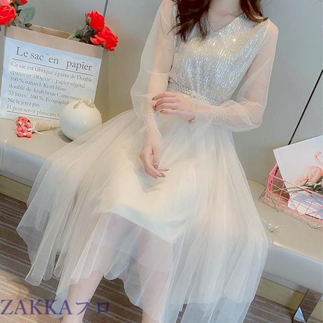 ワンピース レディース ミモレ丈 長袖 シースルー V字ネック お姫様 ベルト レース フレア おしゃれ かわいい コーデ 本命の通販はau Pay マーケット Ok Shop 商品ロットナンバー