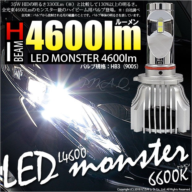 15 C 1 Led Monster L7100 Ledハイビームバルブキット ホワイト60k バルブ規格 Hb3 9005 の通販はau Wowma ワウマ ピカキュウモバイル カーled専門店 商品ロットナンバー