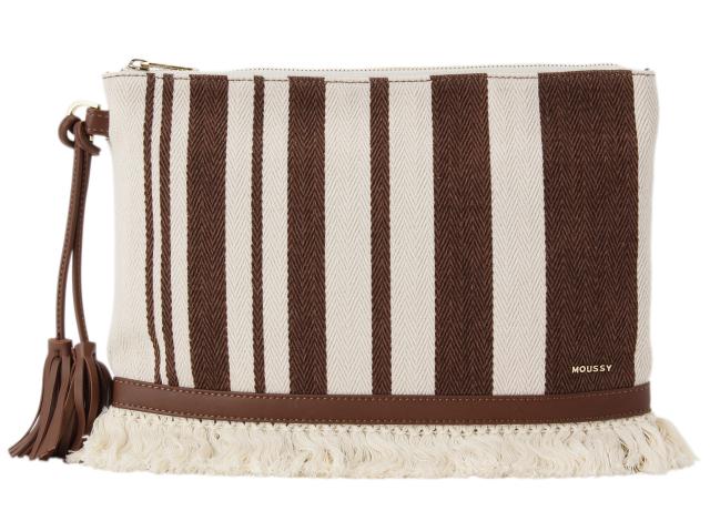 マウジー Moussy Ramdam Stripe ストライプ クラッチバッグ ブラウン