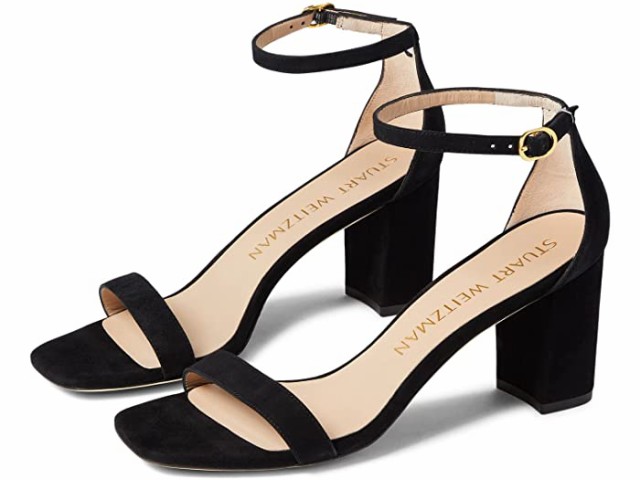 (取寄) スチュアート ワイツマン ヌーディストカーブ 75 ブロック サンダル Stuart Weitzman Nudistcurve 75 Block Sandal Black