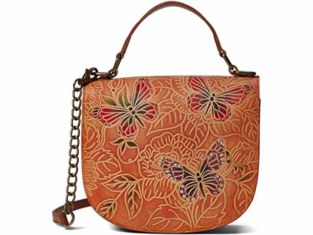 (取寄) アヌシュカ スモール フラップ クロスボディ 694 Anuschka Small Flap Crossbody 694 Tooled Butterfly Multi