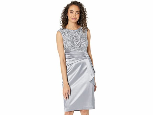 (取寄) ヴィンスカムート エンブロイダー レース カクテル ドレス Vince Camuto Embroidered Lace Cocktail Dress Gray