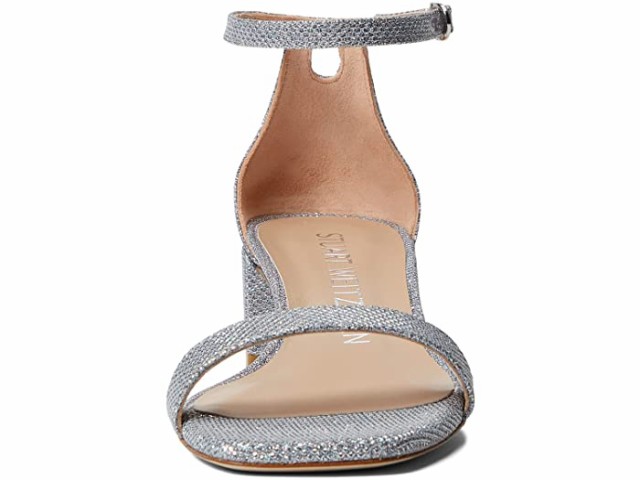 (取寄) スチュアート ワイツマン ヌーディストカーブ 35 ブロック サンダル Stuart Weitzman Nudistcurve 35 Block Sandal Silver