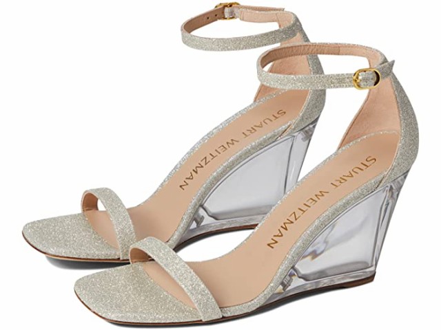 (取寄) スチュアート ワイツマン 85 ウェッジ Stuart Weitzman Nudistlucite 85 Wedge Platino