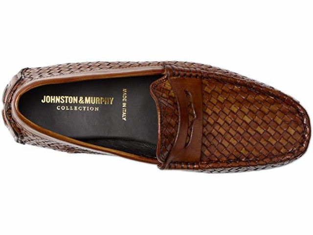 (取寄) ジョンストン&マーフィー コレクション デイトン ウーブン ペニー Johnston & Murphy Collection Dayton Woven Penny Brown Ital