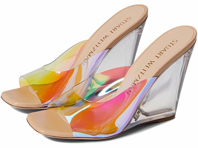 (取寄) スチュアート ワイツマン ティア 100 ルーサイト ウェッジ Stuart Weitzman Tia 100 Lucite Wedge Aurora/Adobe