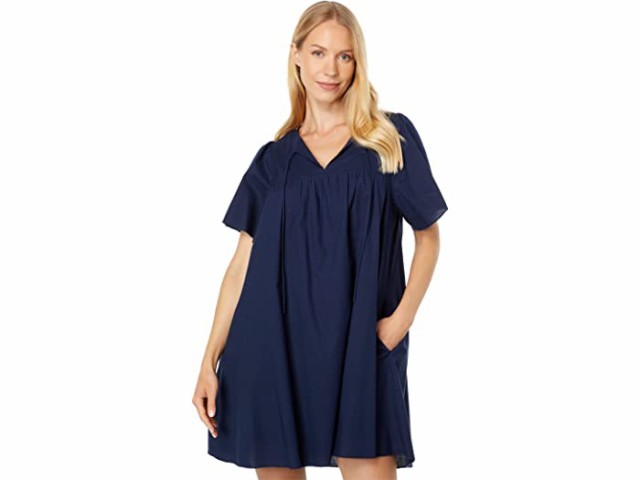 (取寄) リラ P フラッター スリーブ ドレス Lilla P Flutter Sleeve Dress Navy