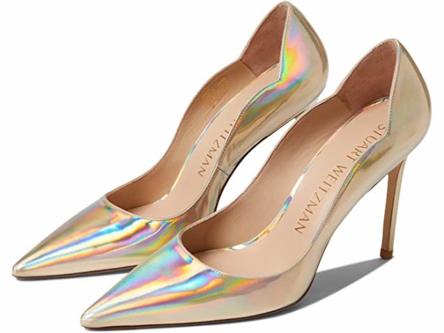 (取寄) スチュアート ワイツマン スチュアート 100 スカルプ ポンプ Stuart Weitzman Stuart 100 Scallop Pump Platino 1