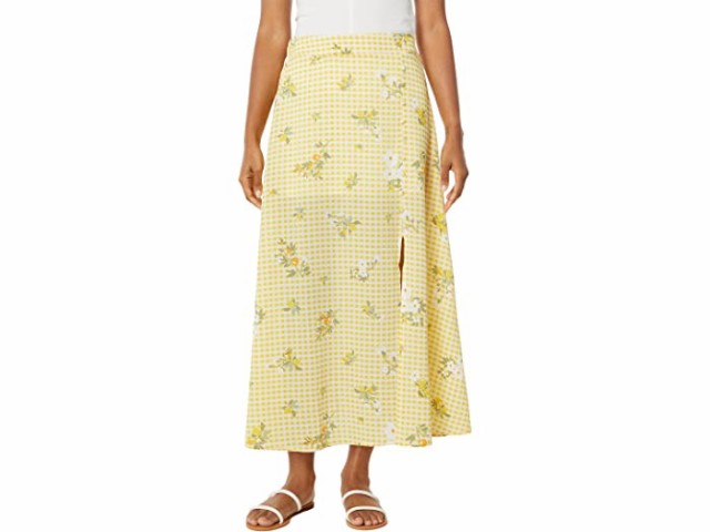 (取寄) BCBGジェネレーション マキシ スカート BCBGeneration Maxi Skirt V1VX3B29 Lemon Gingham Print