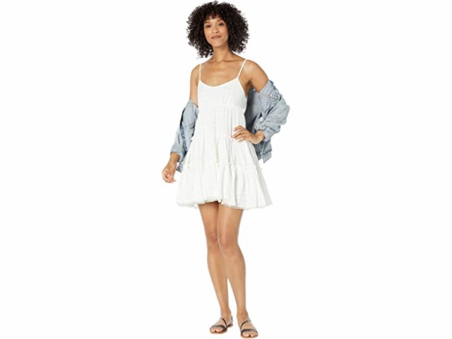 (取寄) ラッキーブランド ティアード ラッフル ドレス Lucky Brand Tiered Ruffle Dress White