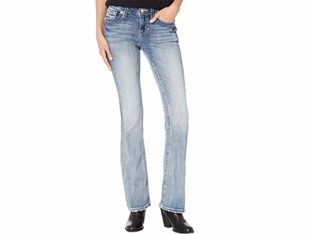 (取寄) ミス ミー ポケット ミッドライズ ブート ジーンズ イン ミディアム ブルー Miss Me Pocket Mid-Rise Boot Jeans in Medium Blue