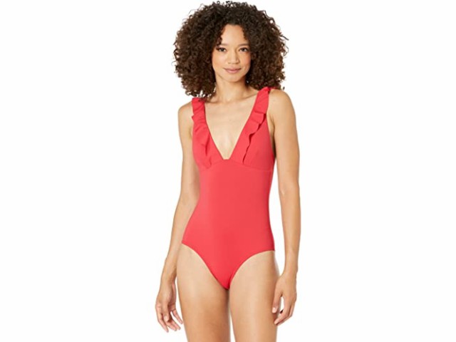 (取寄) シー レベル スイム エッセンシャル フリル ワンピース SEA LEVEL SWIM Essentials Frill One-Piece Red