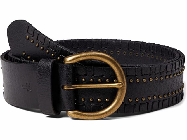 (取寄) フライ 42 ミリ ベルト w/ エッジ レーシング アンド スタッズ Frye 42 mm Belt w/ Edge Lacing & Studs Black