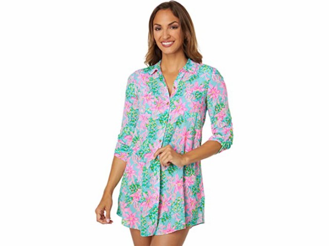 (取寄) リリー ピュリッツァー ナタリー カバーアップ Lilly Pulitzer Natalie Cover-Up Surf Blue So Shellegant