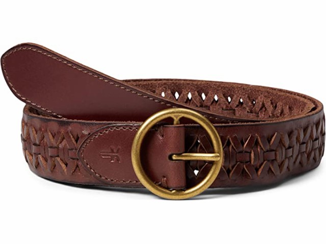 (取寄) フライ 38 ミリ ウーブン レザー ベルト Frye 38 mm Woven Leather Belt Brown