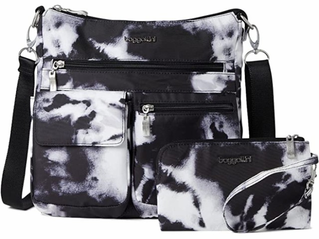 (取寄) バッガリーニ モダン エブリウェア スリム クロスボディ Baggallini Modern Everywhere Slim Crossbody Black Ink Tie-Dye