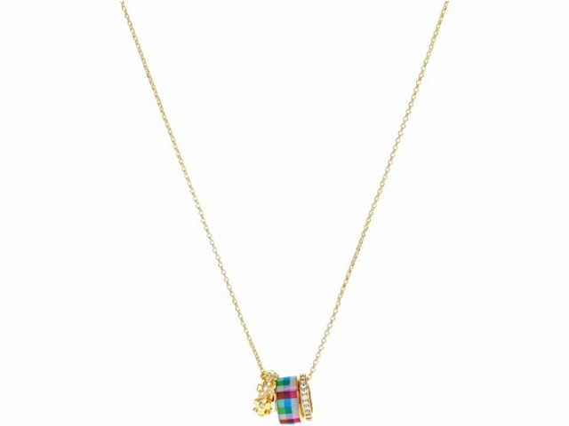 (取寄) ケイトスペード スタック ミニ ペンダント Kate Spade New York Stacked Mini Pendant Blue Madras Plaid