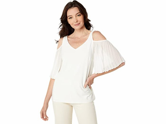 (取寄) ヴィンスカムート ショート スリーブ コールド-ショルダー スモック ボトム ブラウザ Vince Camuto Short Sleeve Cold-Shoulder