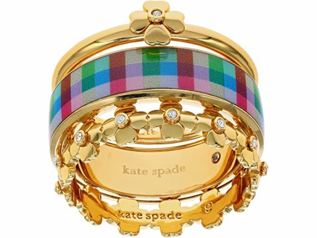 (取寄) ケイトスペード スタック リング セット Kate Spade New York Stacked Ring Set Blue Madras Plaid