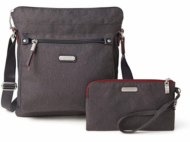 (取寄) バッガリーニ ゴー バグ ウィズ Rfid フォン リスレット Baggallini Go Bagg with RFID Phone Wristlet Charcoal Heritage