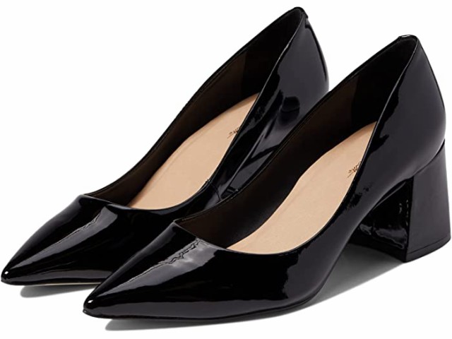 (取寄) マッシモ マッテオ アナスタシア ブロック ヒール ポンプ Massimo Matteo Anastasia Block Heel Pump Black Patent