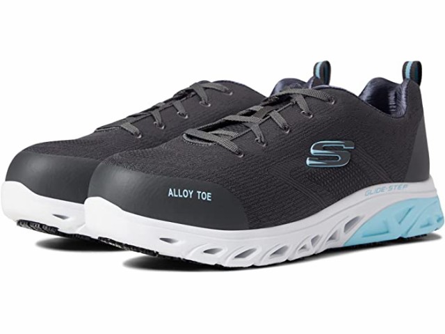 (取寄) スケッチャーズ ワーク グライド ステップ SR - アロイ トゥ SKECHERS Work Glide Step SR - Alloy Toe Charcoal/Light Blue