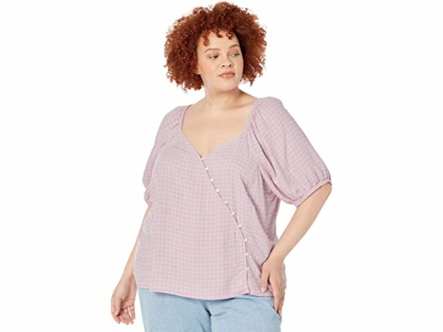 (取寄) メイドウェル プラス サイズ コラ トップ - リネン Madewell Plus Size Cora Top - Chinating Linen Sweet Lavender