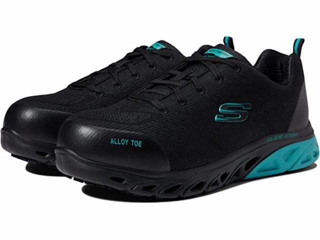 (取寄) スケッチャーズ ワーク グライド ステップ SR - アロイ トゥ SKECHERS Work Glide Step SR - Alloy Toe Black/Teal