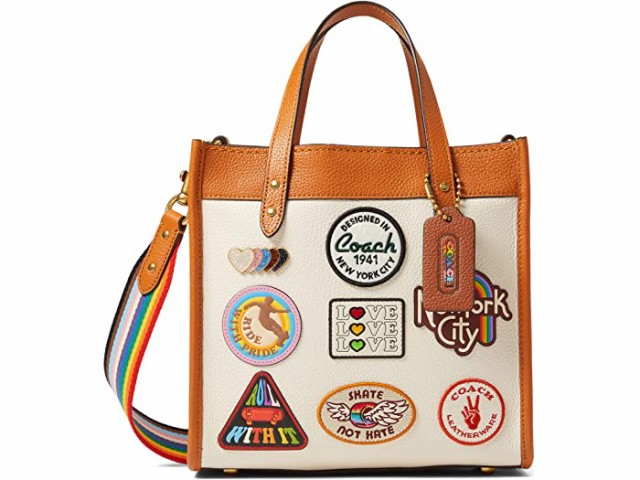 (取寄) コーチ プライド パッチ フィールド トート 22 COACH Pride Patches Field Tote 22 Chalk/Multi