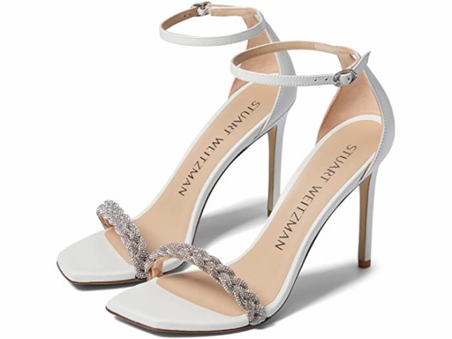 (取寄) スチュアート ワイツマン ヌーディストカーブ 100 ハイシャイン サンダル Stuart Weitzman Nudistcurve 100 Highshine Sandal Wh