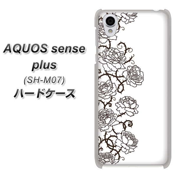 AQUOS Sense Plus SH-M07 ハードケース / カバー【467 イバラ 素材クリア】 UV印刷 （アクオス Sense Plus SH-M07/SHM07用）