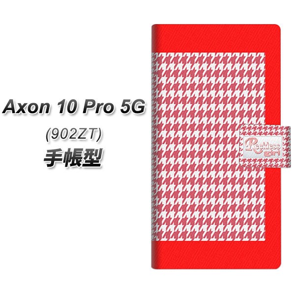 メール便送料無料 SoftBank ZTE Axon 10 Pro 5G 902ZT 手帳型スマホケース 【 YC809 ハウンドトゥース  UV印刷】横開き (ZTE アクロン10